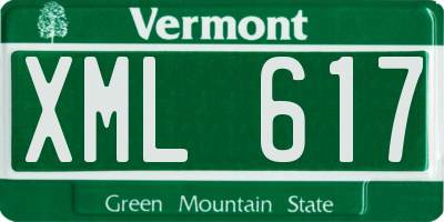 VT license plate XML617