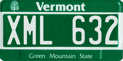 VT license plate XML632