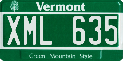 VT license plate XML635