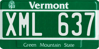 VT license plate XML637