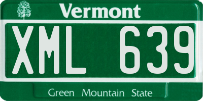 VT license plate XML639