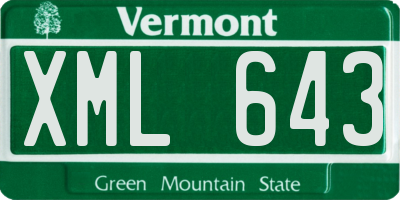 VT license plate XML643