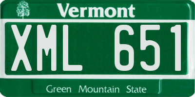 VT license plate XML651