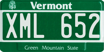 VT license plate XML652