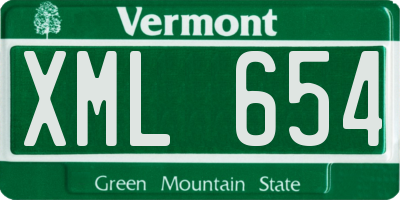 VT license plate XML654