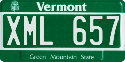 VT license plate XML657