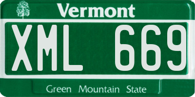 VT license plate XML669