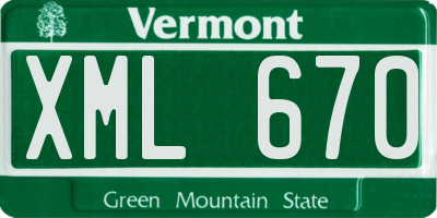 VT license plate XML670