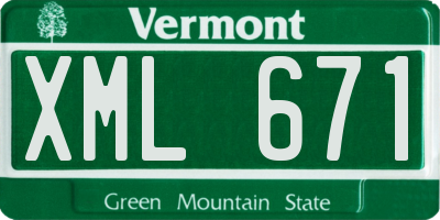 VT license plate XML671