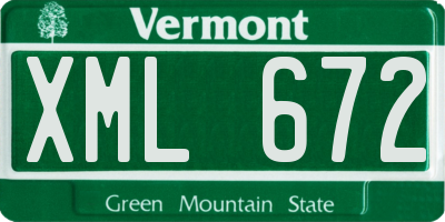 VT license plate XML672