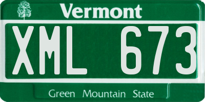 VT license plate XML673
