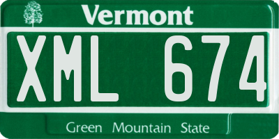 VT license plate XML674