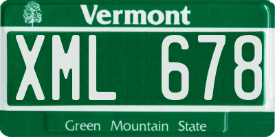 VT license plate XML678