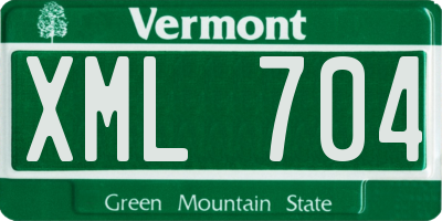 VT license plate XML704