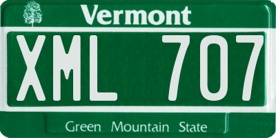 VT license plate XML707