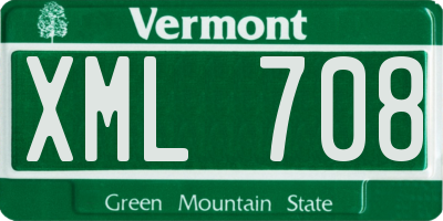 VT license plate XML708