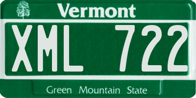 VT license plate XML722