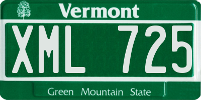 VT license plate XML725