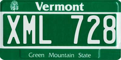 VT license plate XML728