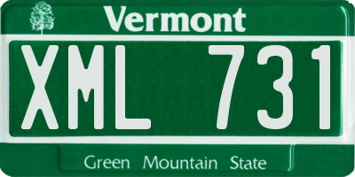 VT license plate XML731
