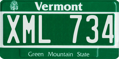 VT license plate XML734
