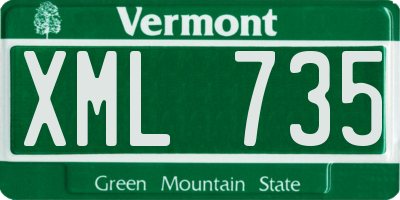 VT license plate XML735