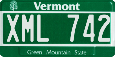 VT license plate XML742