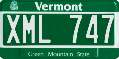 VT license plate XML747