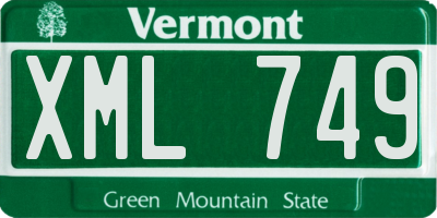 VT license plate XML749