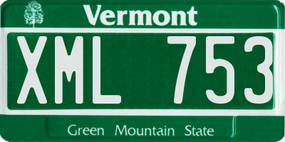 VT license plate XML753