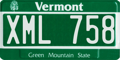 VT license plate XML758