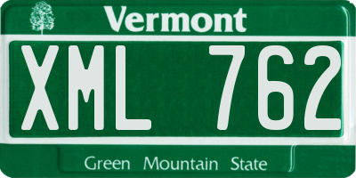 VT license plate XML762