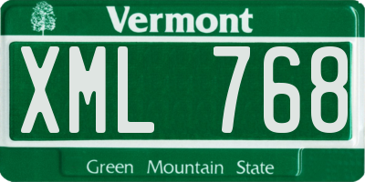 VT license plate XML768