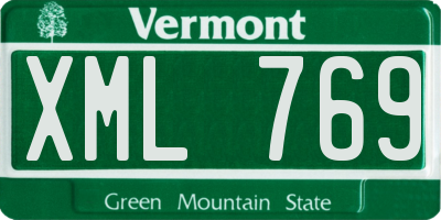VT license plate XML769