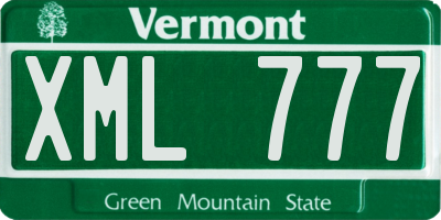 VT license plate XML777