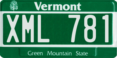 VT license plate XML781
