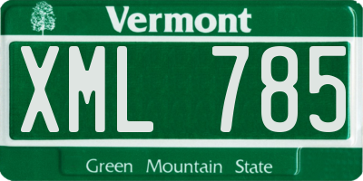 VT license plate XML785