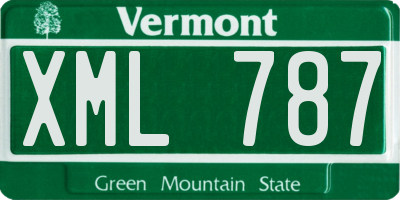 VT license plate XML787