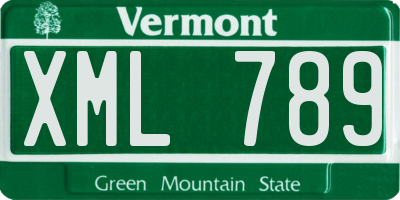 VT license plate XML789