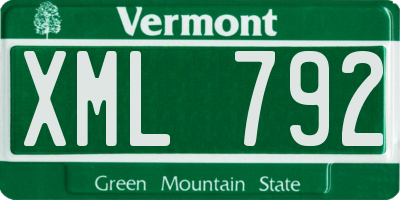 VT license plate XML792