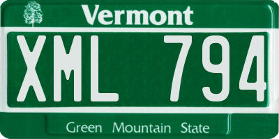 VT license plate XML794