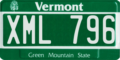 VT license plate XML796
