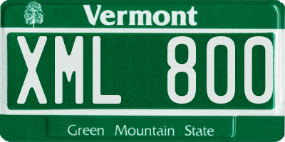 VT license plate XML800