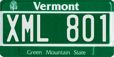 VT license plate XML801