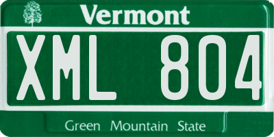 VT license plate XML804