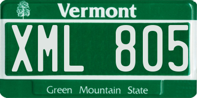 VT license plate XML805