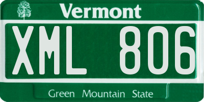 VT license plate XML806