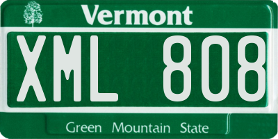 VT license plate XML808