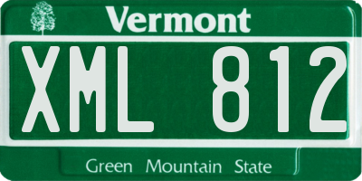 VT license plate XML812