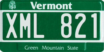 VT license plate XML821